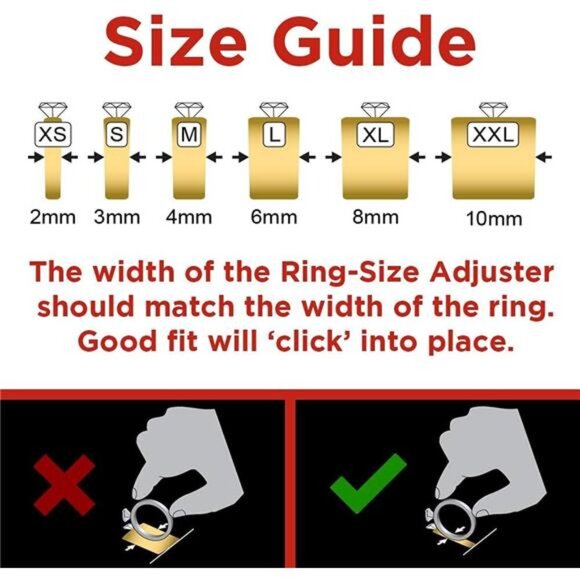 Chrome Cherry Ringo Invisible Ring Size Adjuster for Loose Rings (Multi 10-Pack) - Picture 5 of 7